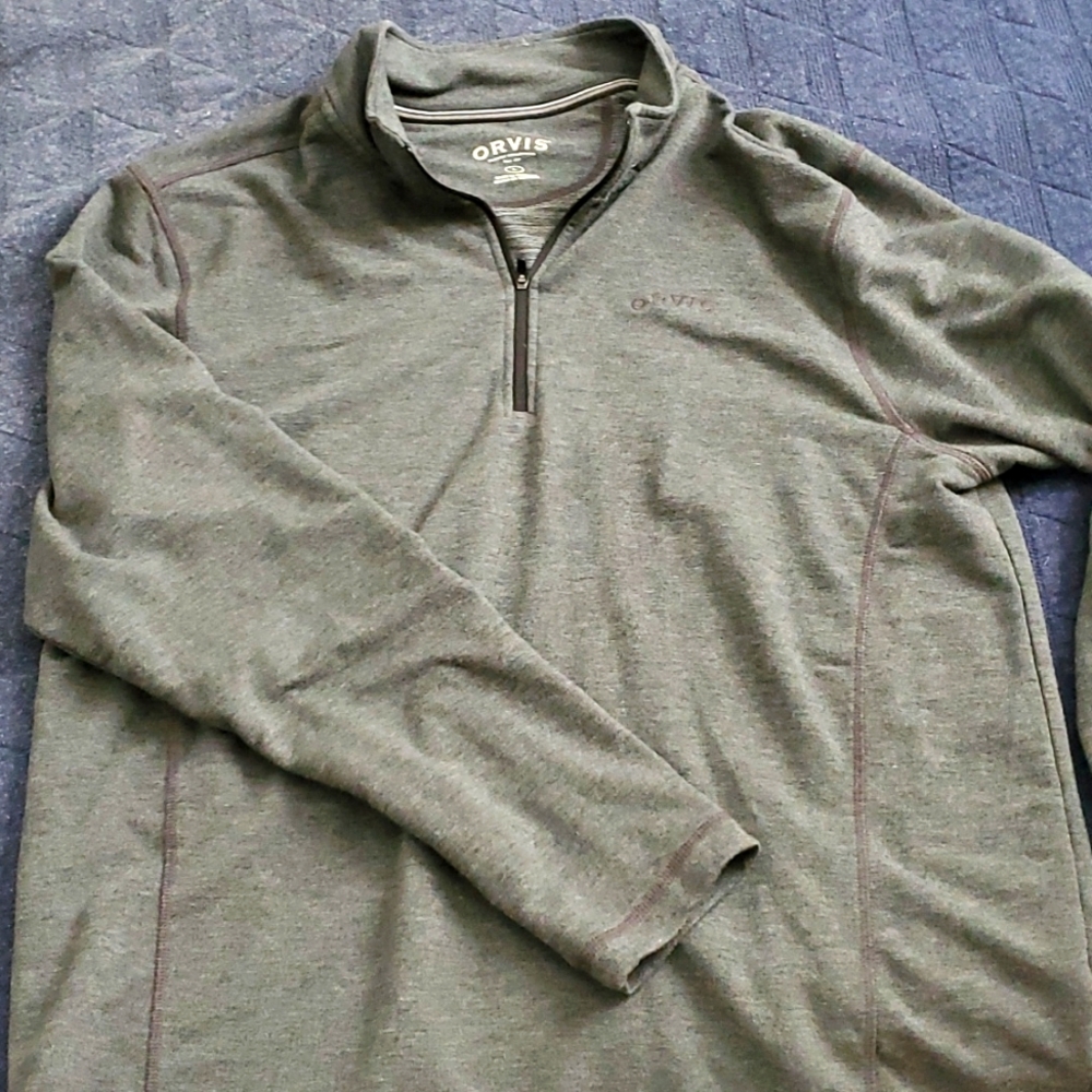 Orvis Heather gray freck Terry pullover - size L